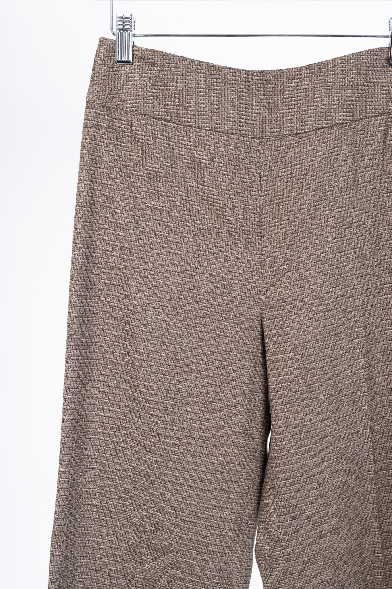 Etro Brown Micro-Plaid Wool-Flannel Straight-Leg Trousers