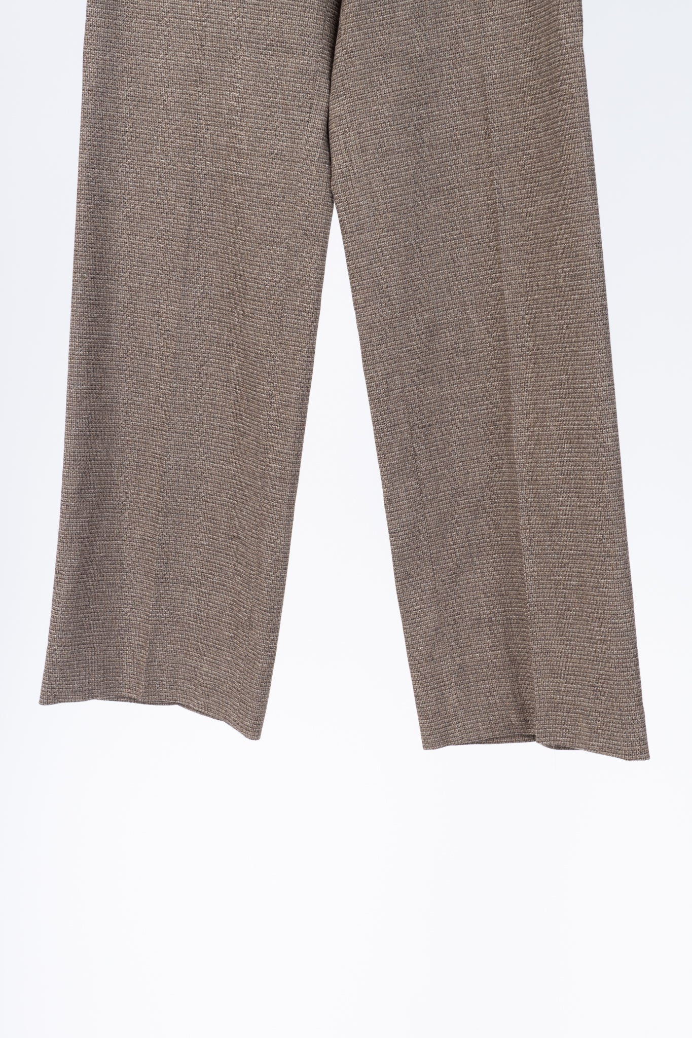 Etro Brown Micro-Plaid Wool-Flannel Straight-Leg Trousers