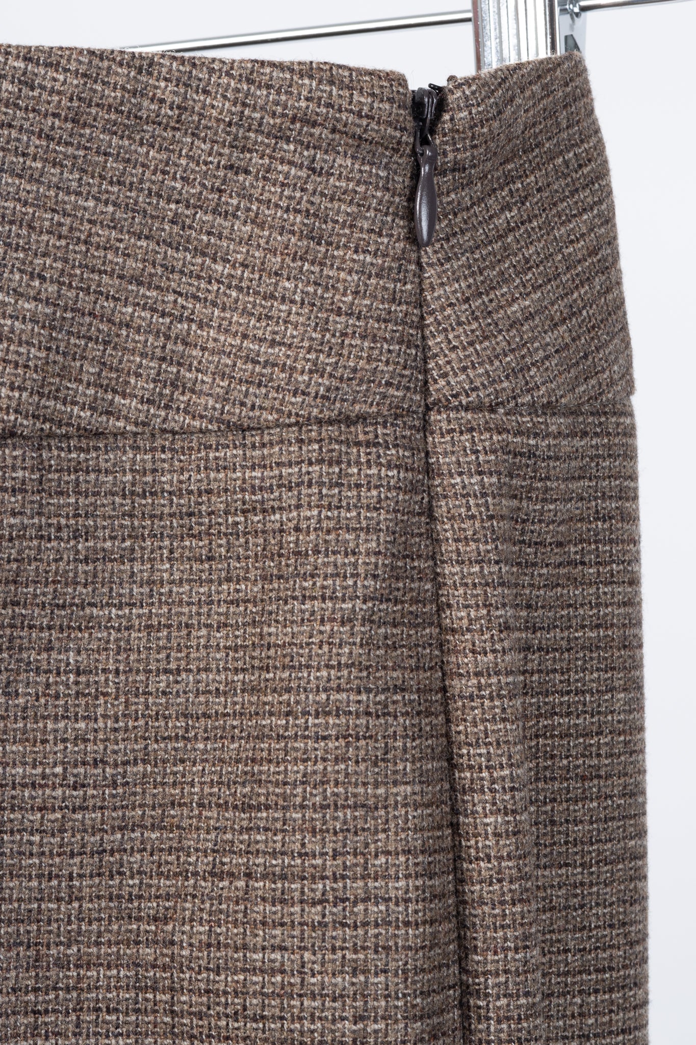 Etro Brown Micro-Plaid Wool-Flannel Straight-Leg Trousers