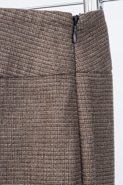 Etro Brown Micro-Plaid Wool-Flannel Straight-Leg Trousers