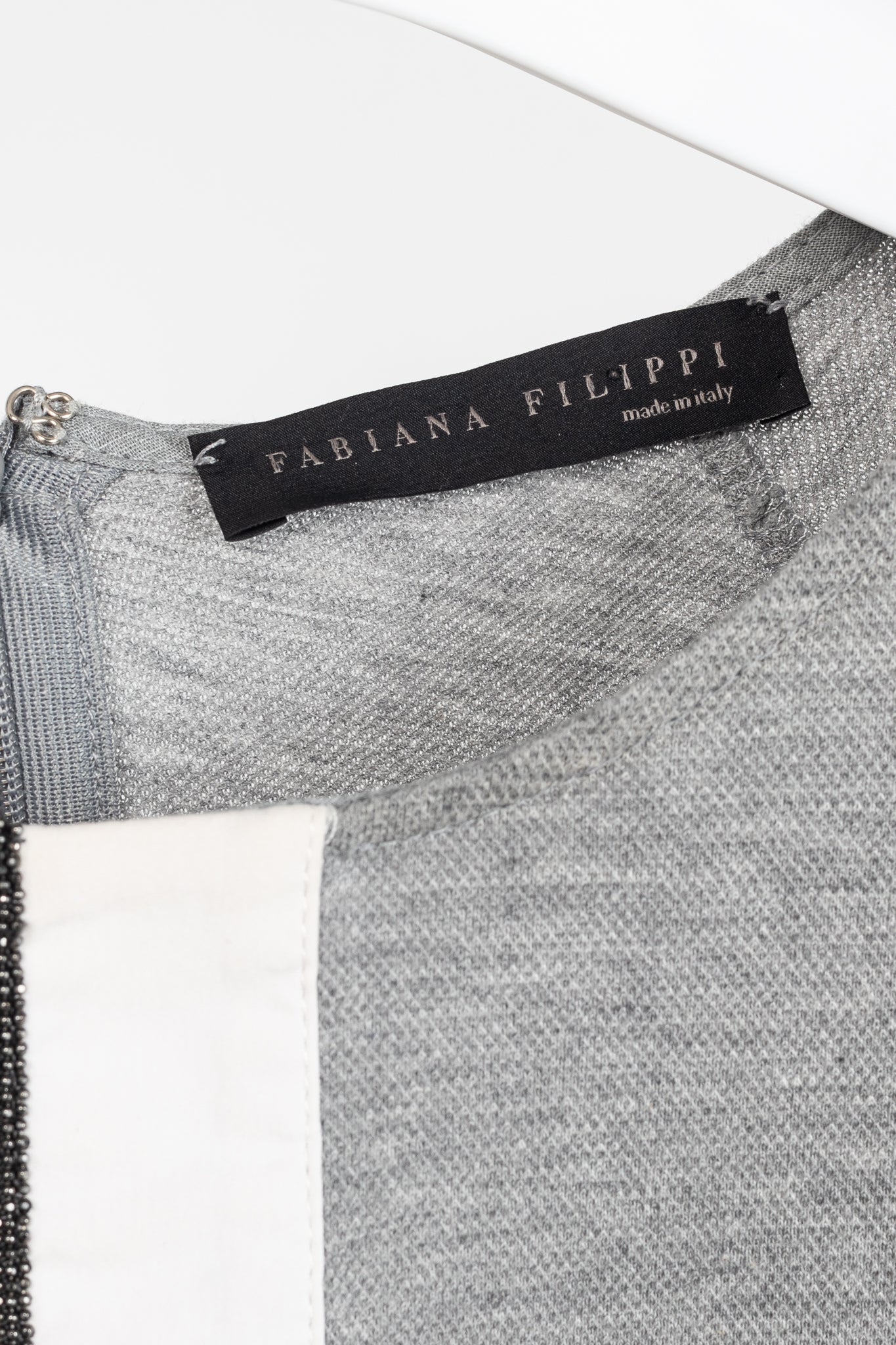 Fabiana Filippi Grey Cotton-Pique Monili Peplum T-Shirt