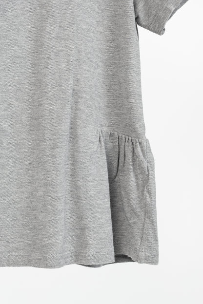 Fabiana Filippi Grey Cotton-Pique Monili Peplum T-Shirt