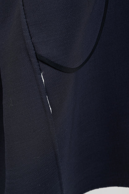 Fabiana Filippi Navy Twill Bead-Trim Double-Breasted Coat