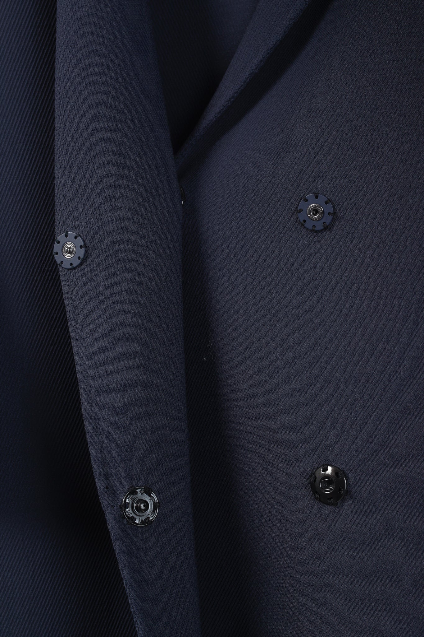 Fabiana Filippi Navy Twill Bead-Trim Double-Breasted Coat