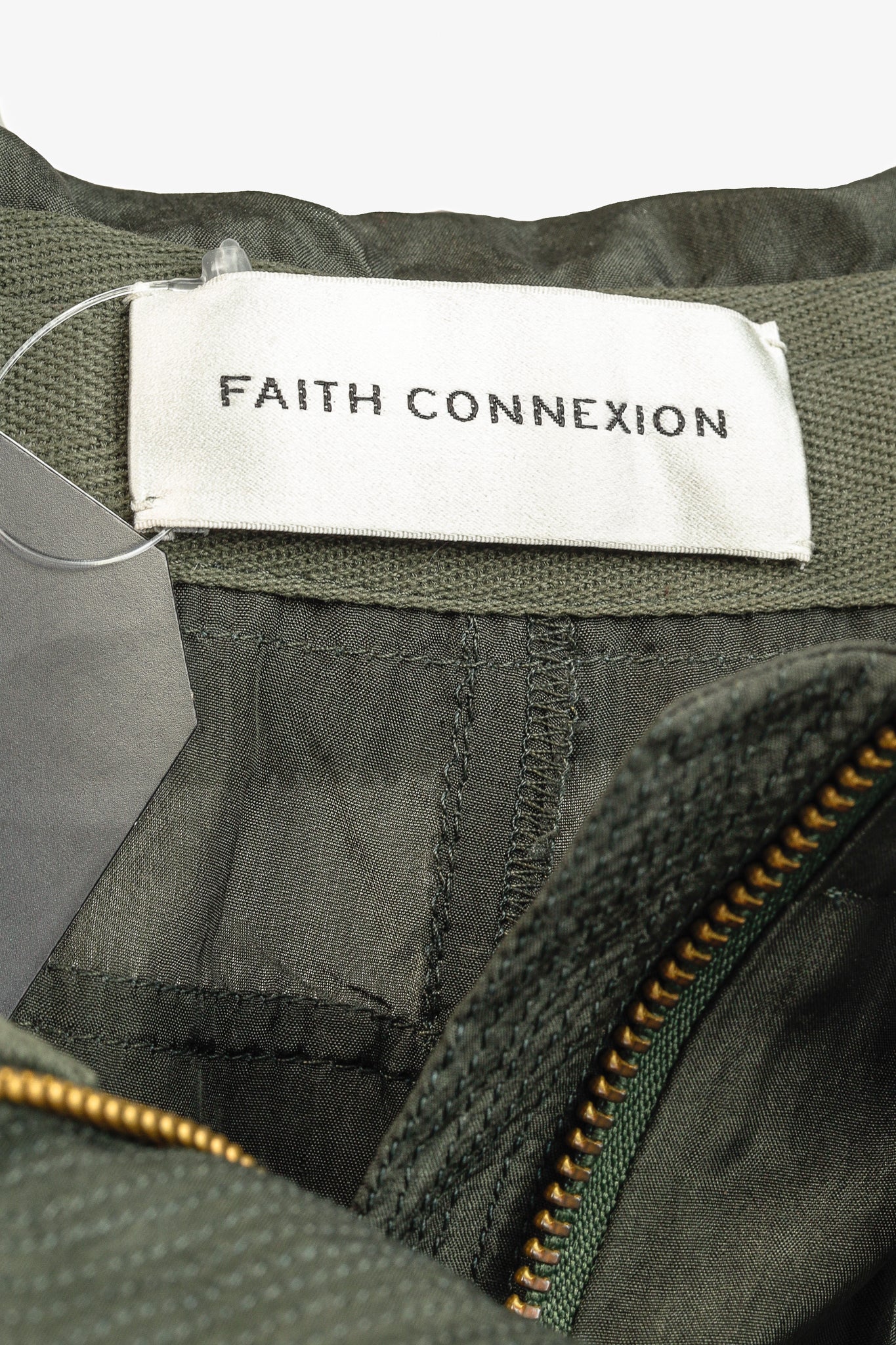 Faith Connexion Army Khaki Silk Multi Pocket Cargo Pants