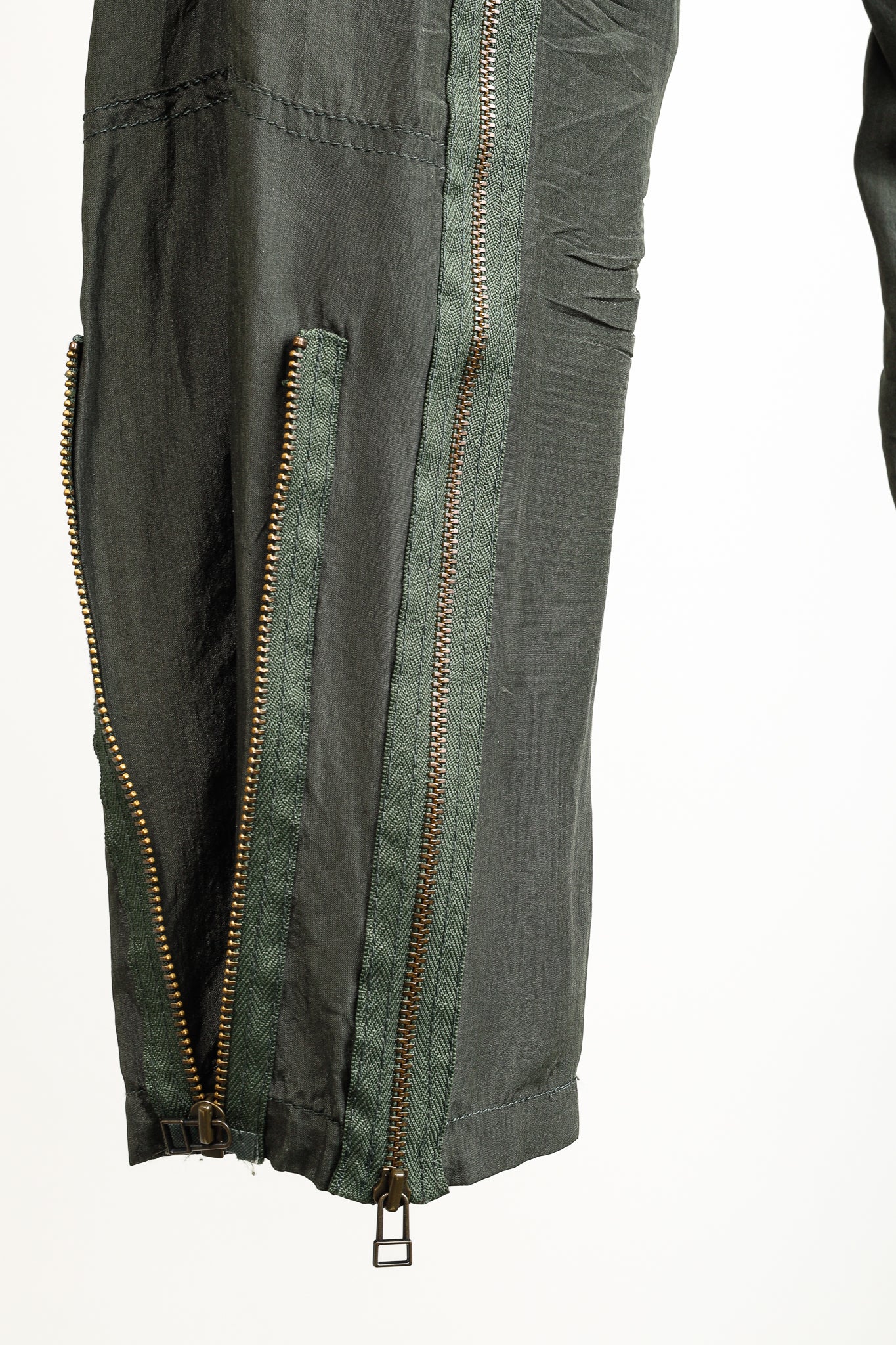 Faith Connexion Army Khaki Silk Multi Pocket Cargo Pants