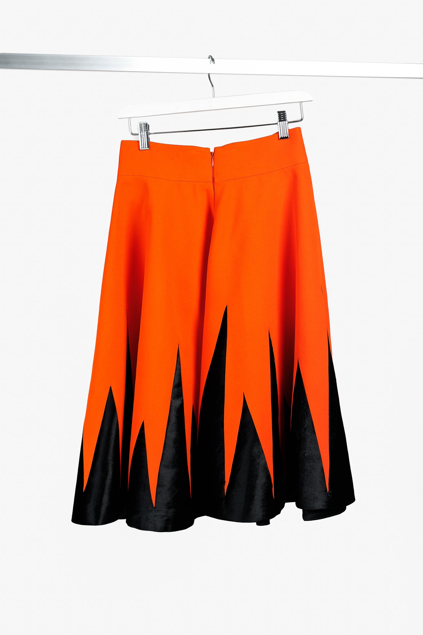 Fausto Puglisi R/16 Orange & Black Velvet Appliqué Circle Skirt