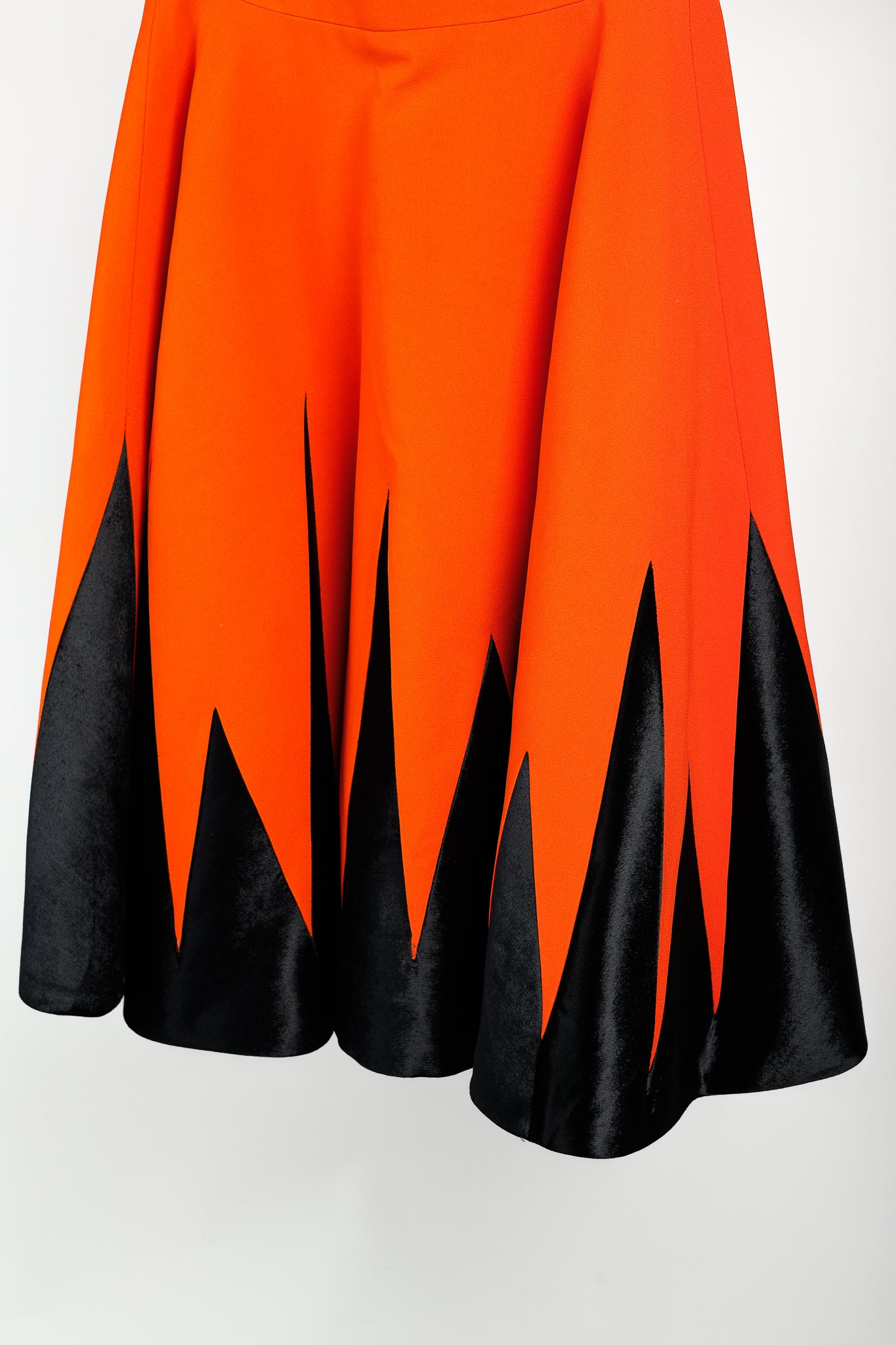 Fausto Puglisi R/16 Orange & Black Velvet Appliqué Circle Skirt