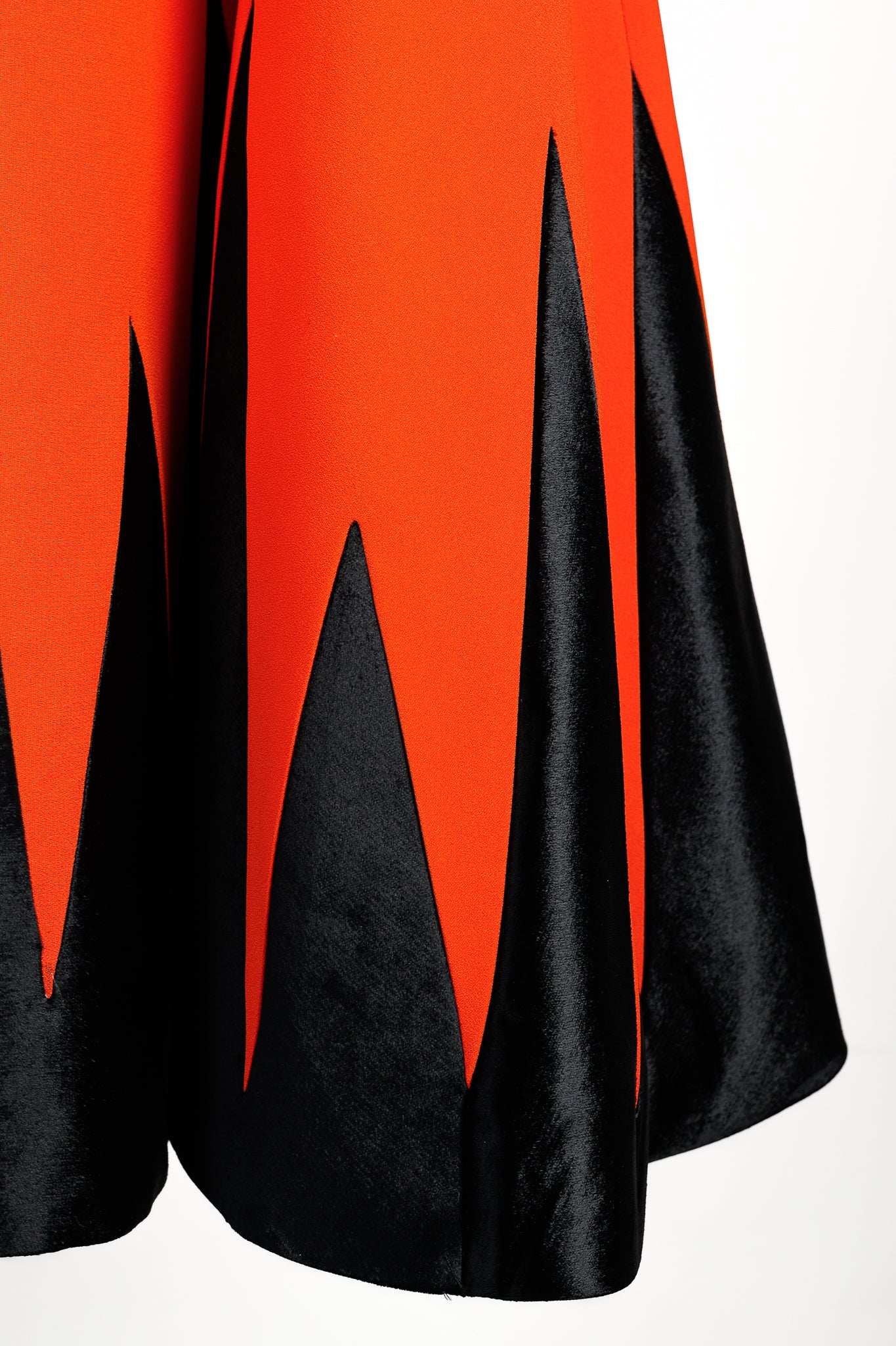 Fausto Puglisi R/16 Orange & Black Velvet Appliqué Circle Skirt