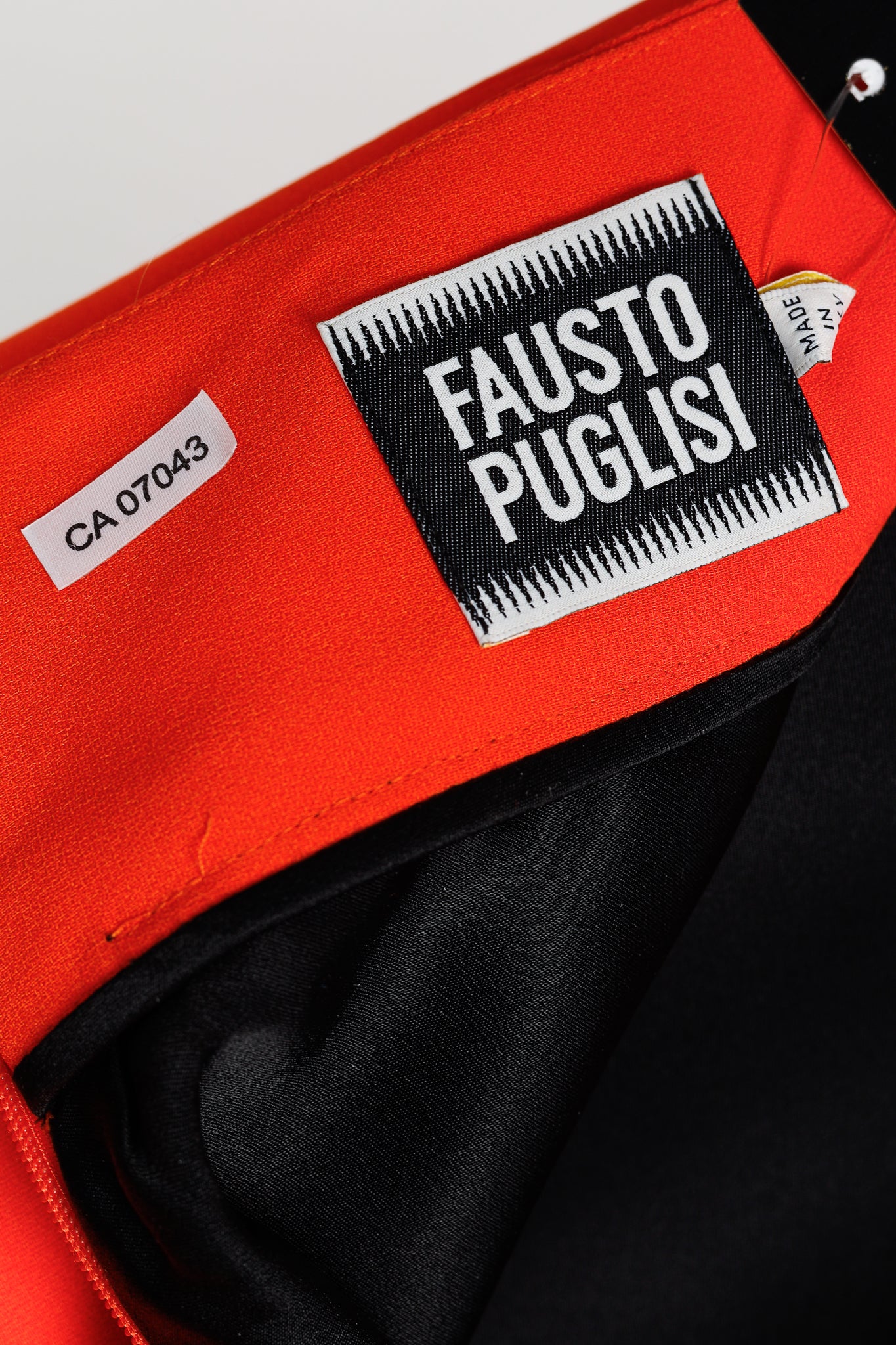 Fausto Puglisi R/16 Orange & Black Velvet Appliqué Circle Skirt