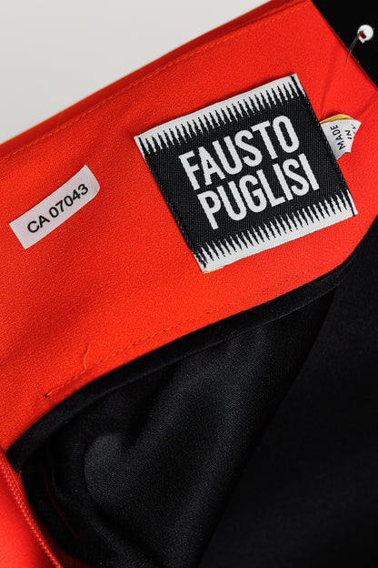 Fausto Puglisi R/16 Orange & Black Velvet Appliqué Circle Skirt