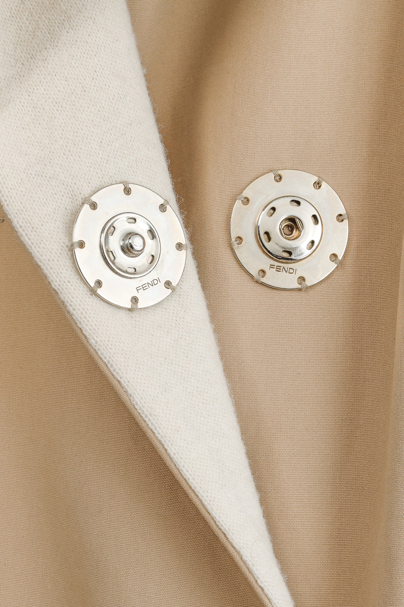 Fendi Tan Cotton Belted Pleated-Sleeve Trench Coat