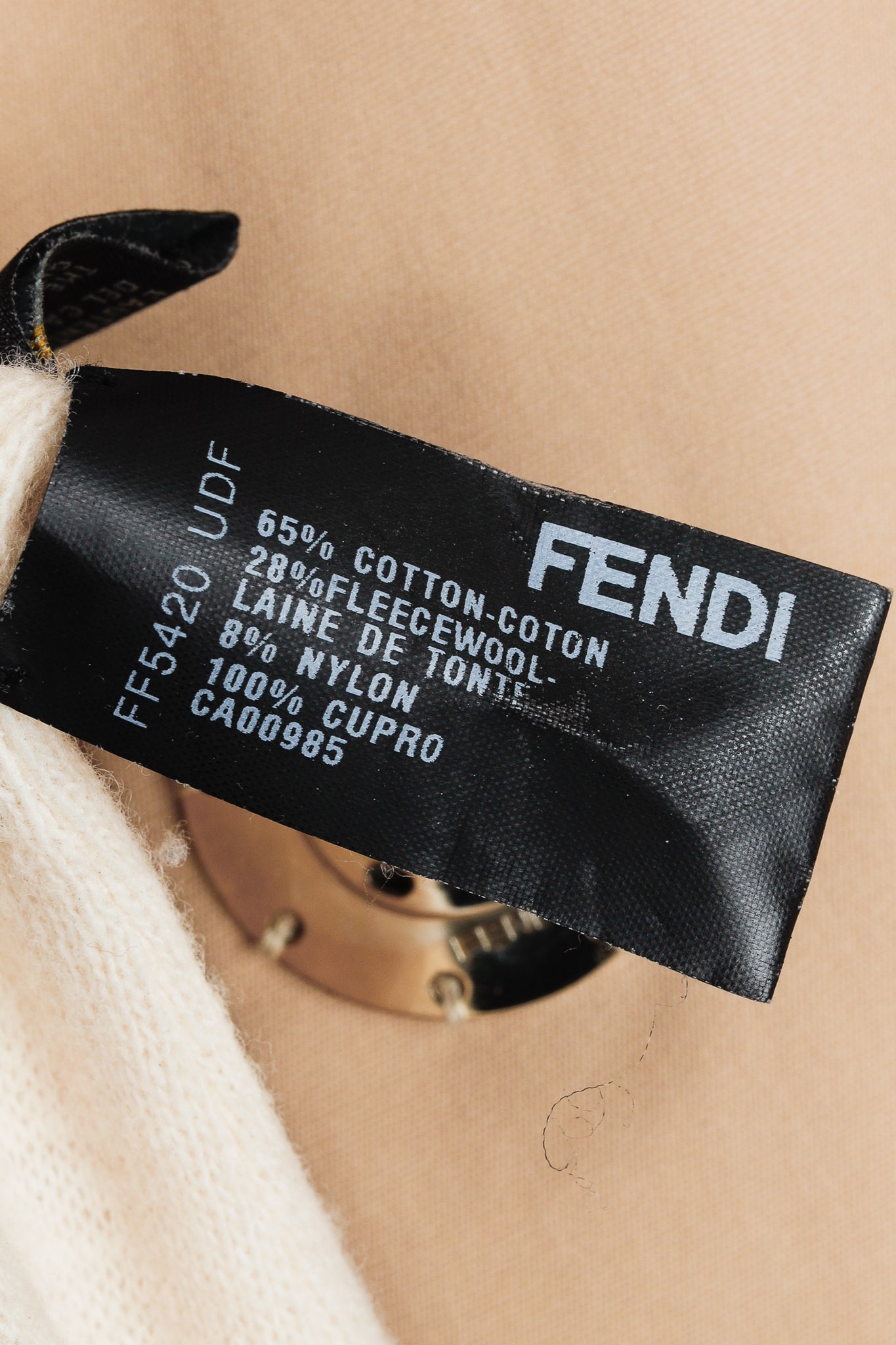 Fendi Tan Cotton Belted Pleated-Sleeve Trench Coat