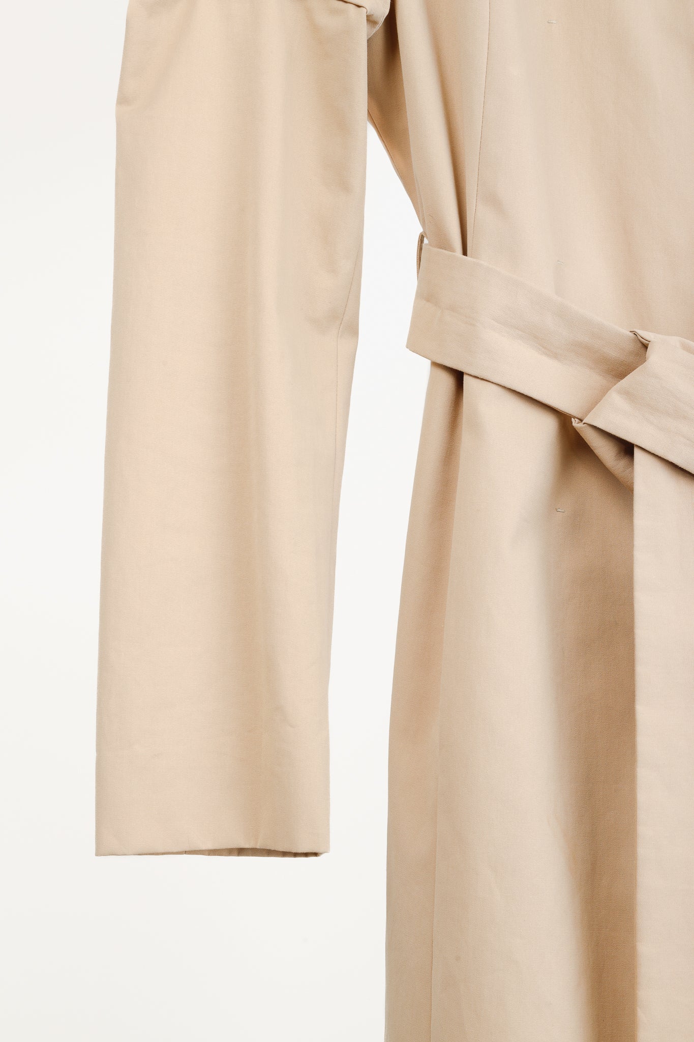 Fendi Tan Cotton Belted Pleated-Sleeve Trench Coat