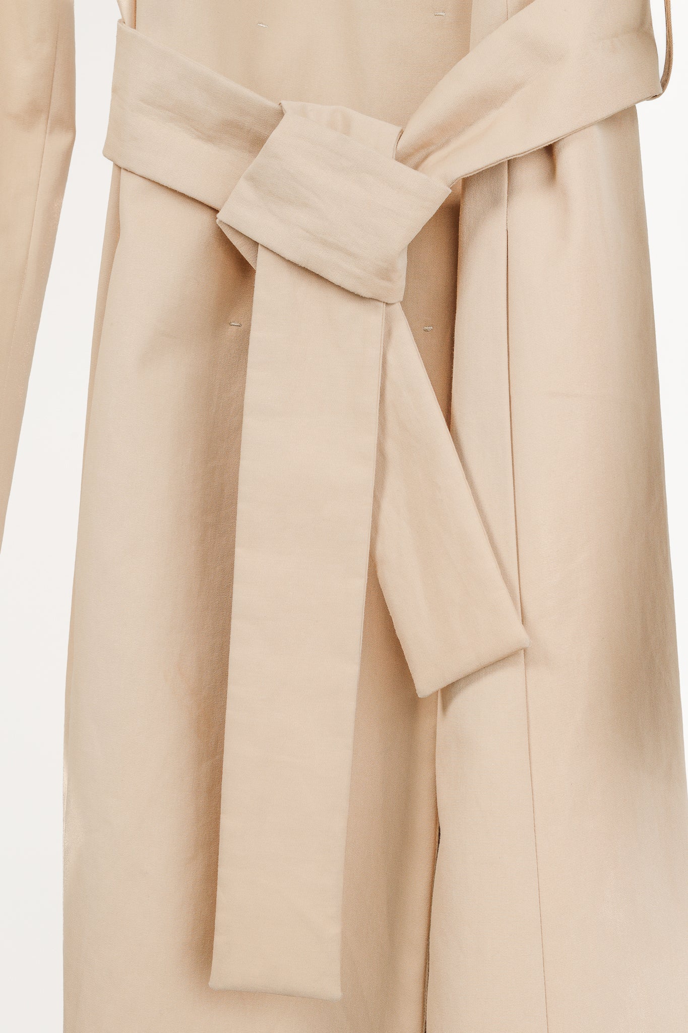 Fendi Tan Cotton Belted Pleated-Sleeve Trench Coat