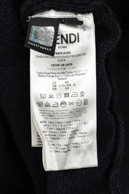 Fendi Black Taped FF Motif Hooded Sweatshirt