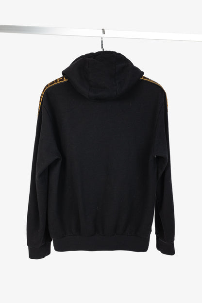 Fendi Black Taped FF Motif Hooded Sweatshirt