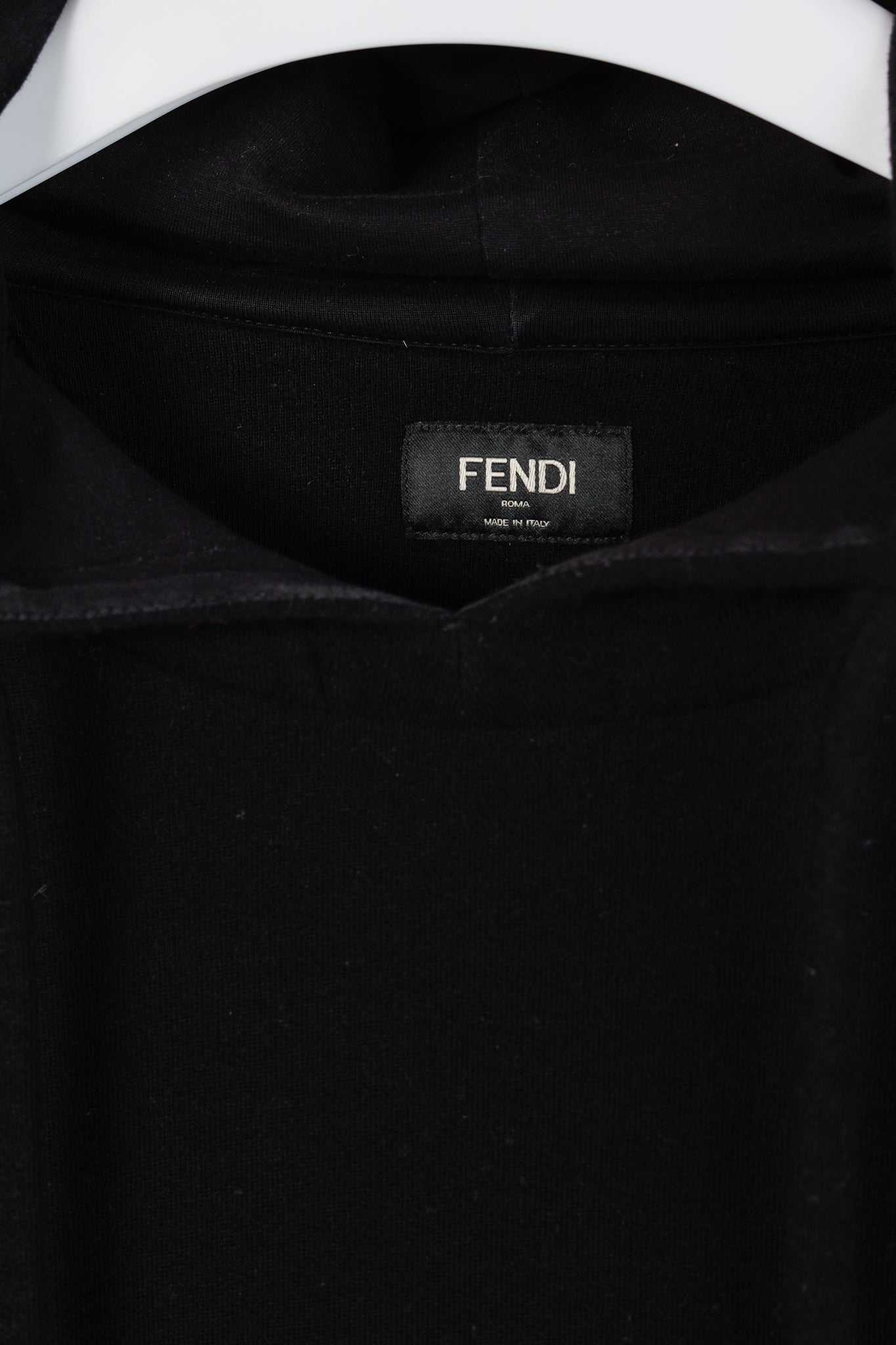 Fendi Black Taped FF Motif Hooded Sweatshirt