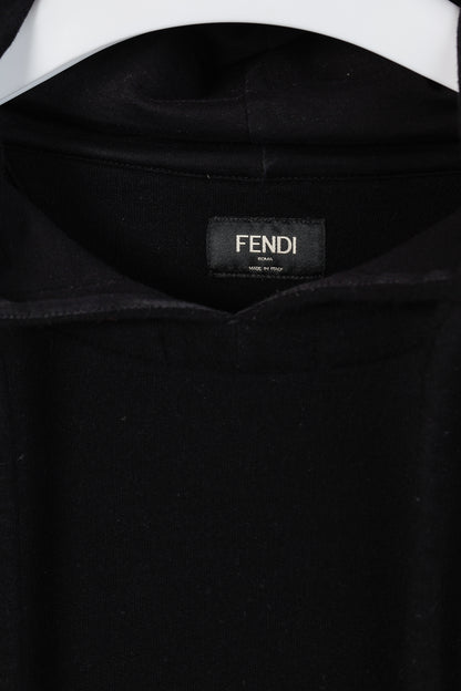 Fendi Black Taped FF Motif Hooded Sweatshirt