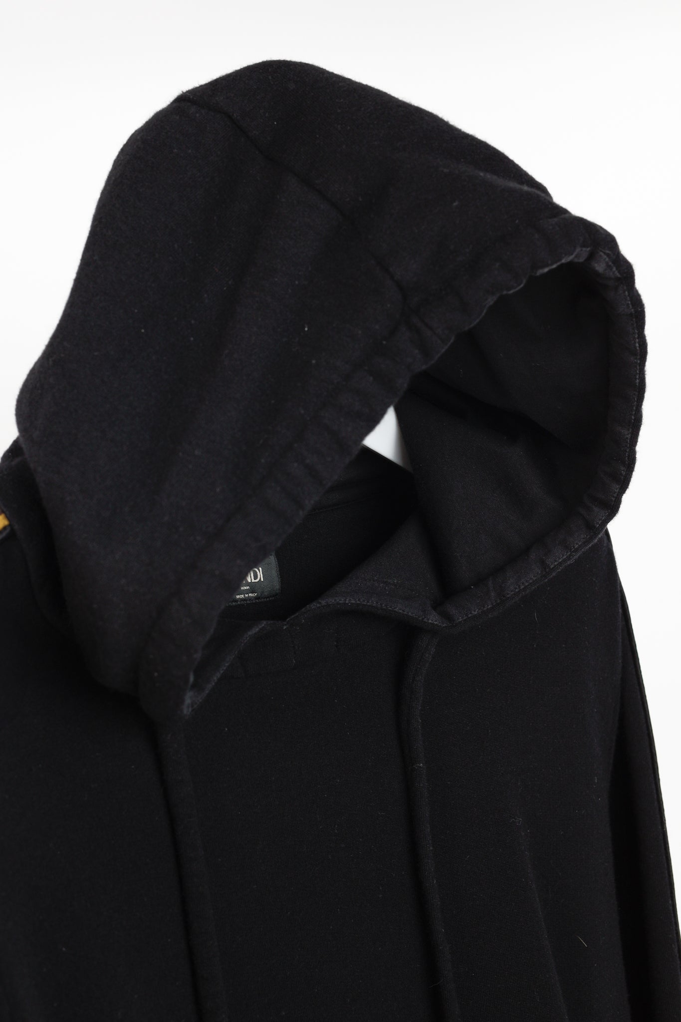Fendi Black Taped FF Motif Hooded Sweatshirt