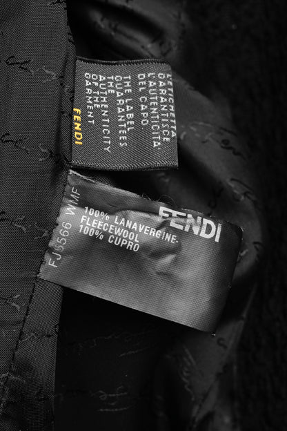 Fendi Vintage Shawl Collar Blazer in Black Textured Wool