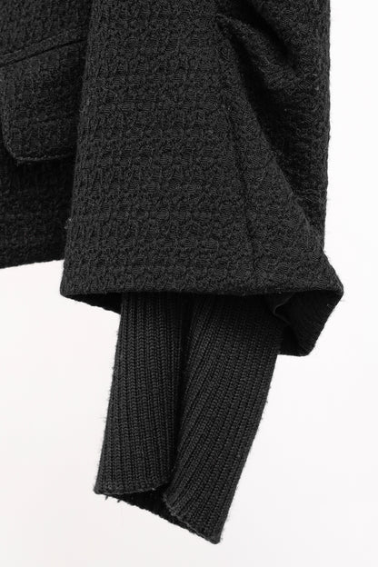 Fendi Vintage Shawl Collar Blazer in Black Textured Wool