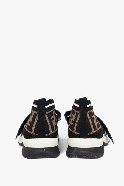 Fendi Rockoko 'Black Brown' FF Motif Knit Sneakers