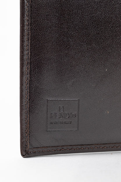 Fendi Brown Zucca Canvas Leather-Trim Agenda Cover
