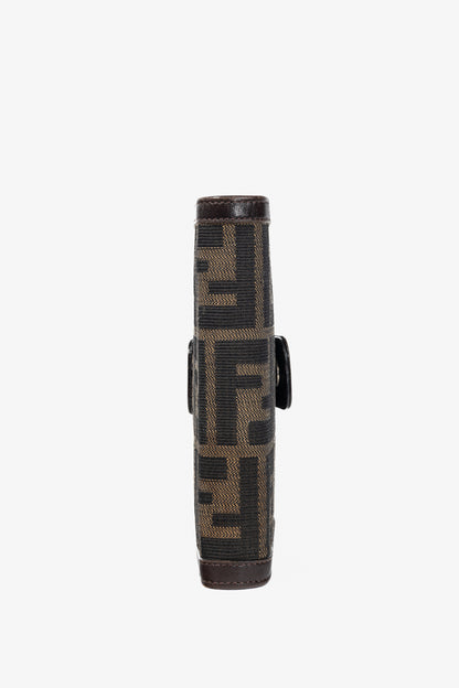 Fendi Brown Zucca Canvas Leather-Trim Agenda Cover
