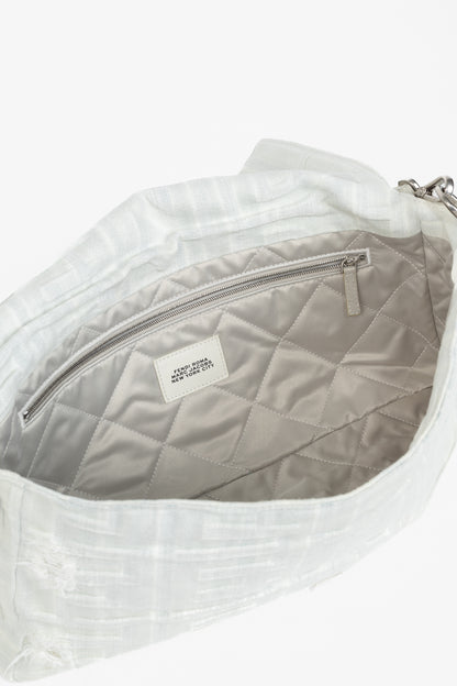 Fendi by Marc Jacobs Limited Maxi Baguette White Denim Shoulder Bag