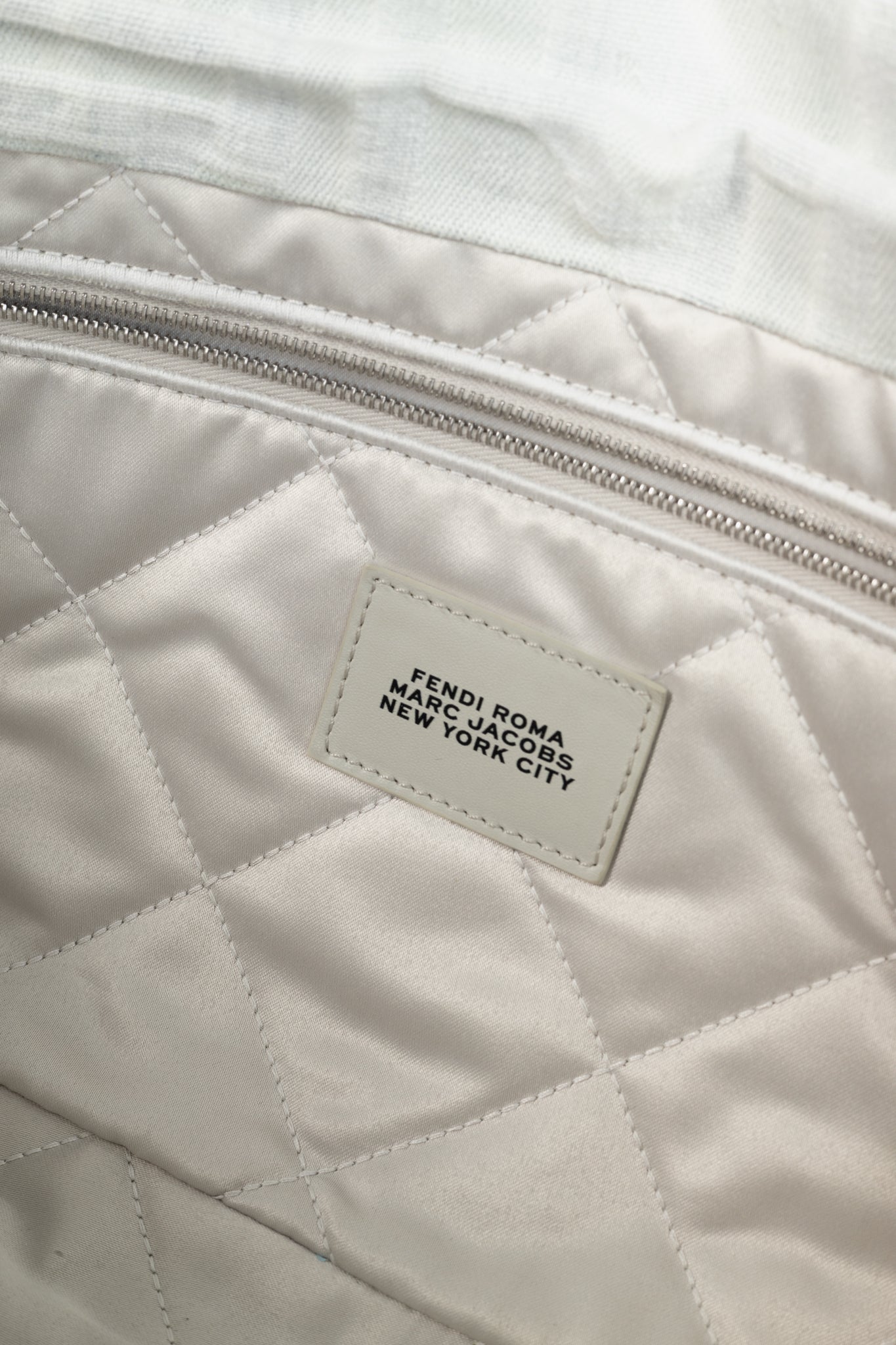 Fendi by Marc Jacobs Limited Maxi Baguette White Denim Shoulder Bag