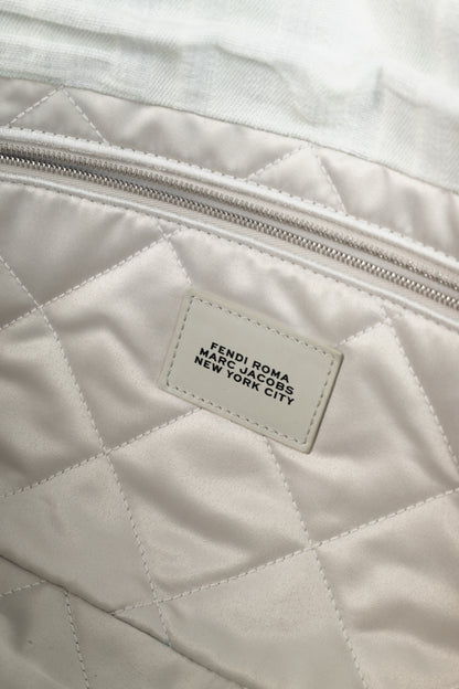 Fendi by Marc Jacobs Limited Maxi Baguette White Denim Shoulder Bag