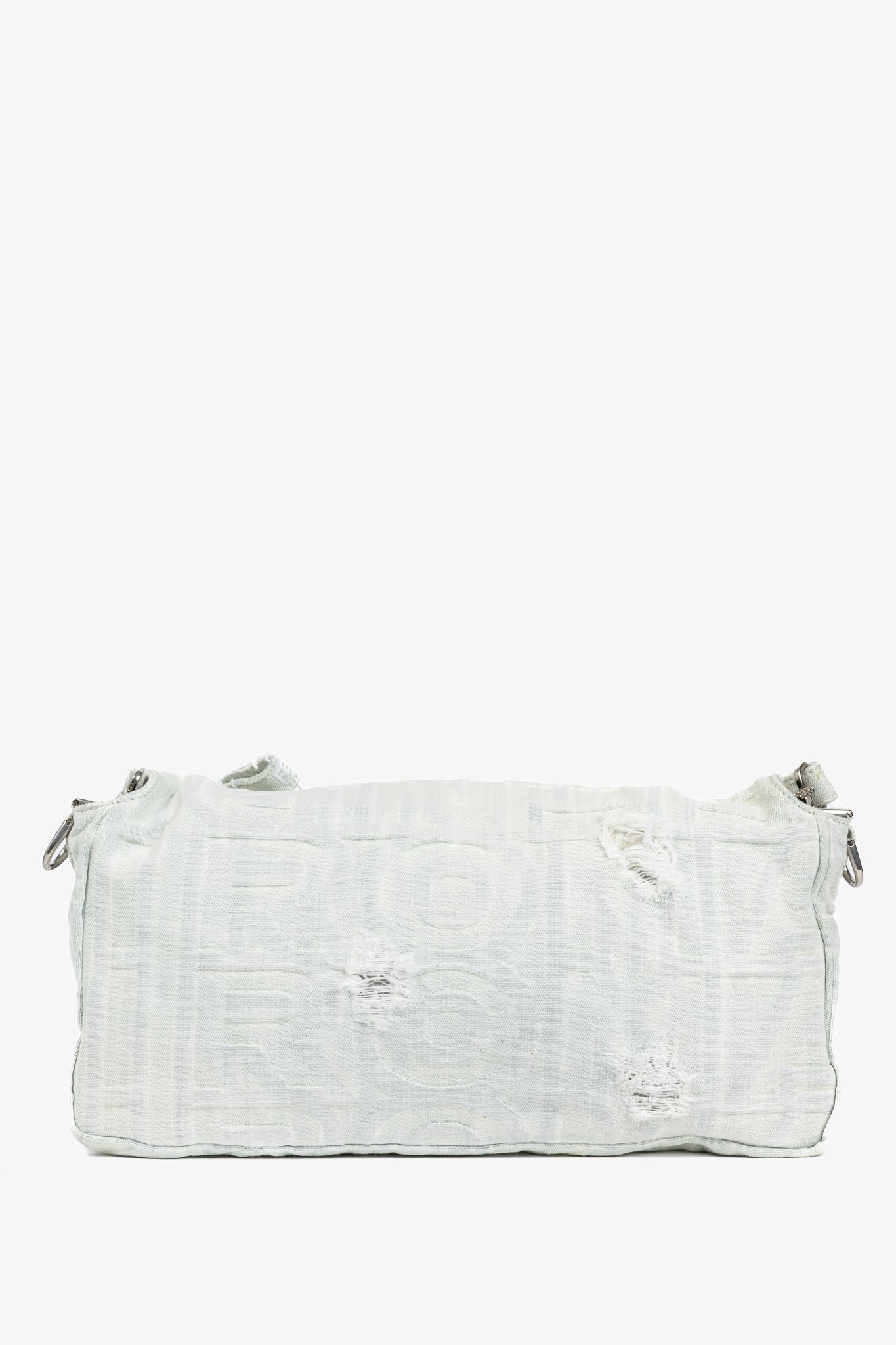 Fendi by Marc Jacobs Limited Maxi Baguette White Denim Shoulder Bag