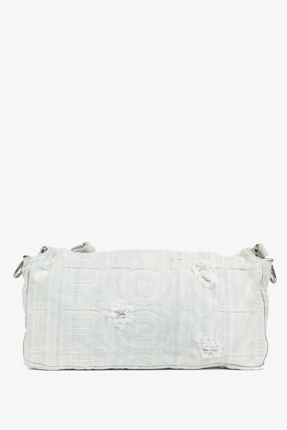 Fendi by Marc Jacobs Limited Maxi Baguette White Denim Shoulder Bag