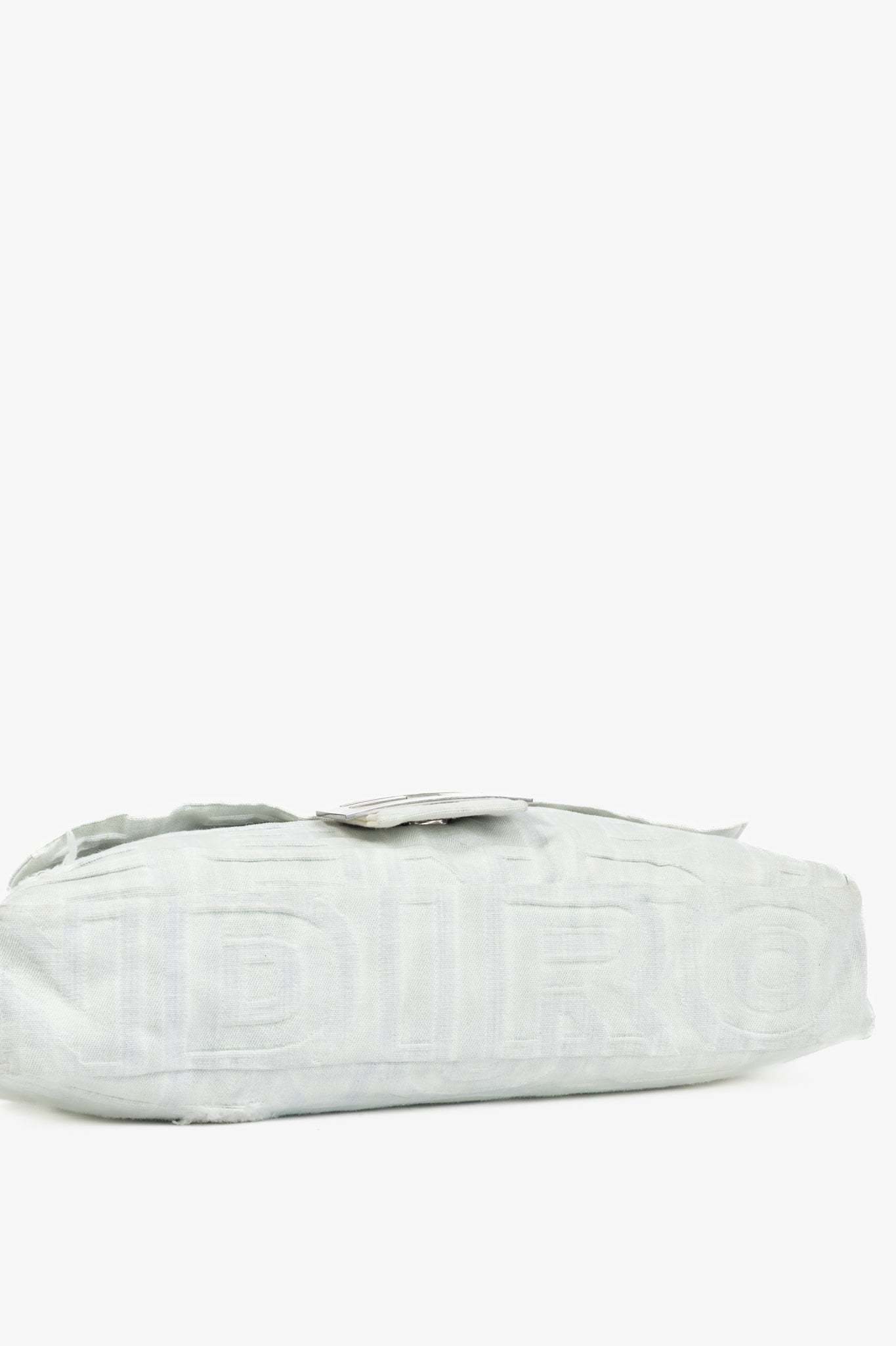 Fendi by Marc Jacobs Limited Maxi Baguette White Denim Shoulder Bag
