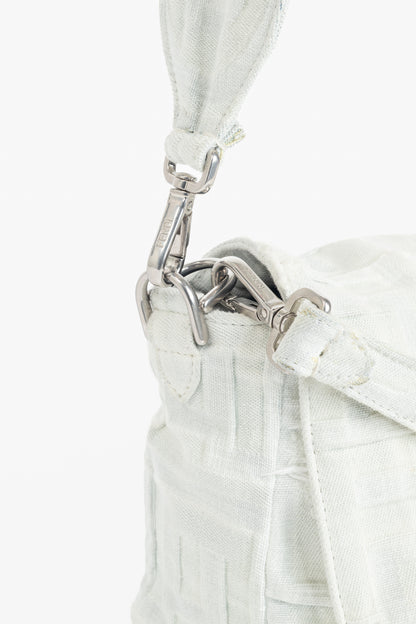 Fendi by Marc Jacobs Limited Maxi Baguette White Denim Shoulder Bag