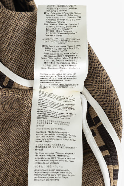 Fendi SS/19 "Mud & Dark Brown" FF-Motif Jersey Oversized Bomber Jacket