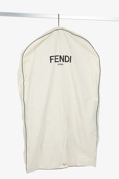 Fendi SS/19 "Mud & Dark Brown" FF-Motif Jersey Oversized Bomber Jacket