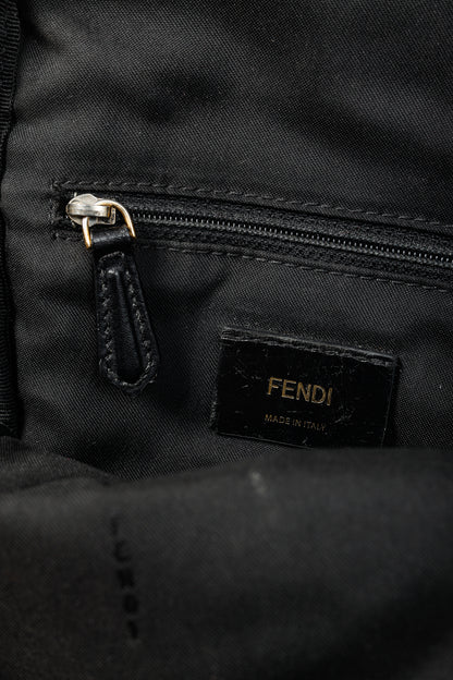 Fendi Monster Black Leather & Nylon Sling Bag