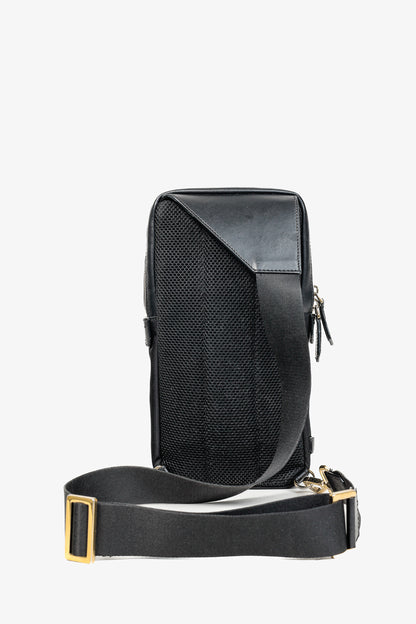 Fendi Monster Black Leather & Nylon Sling Bag