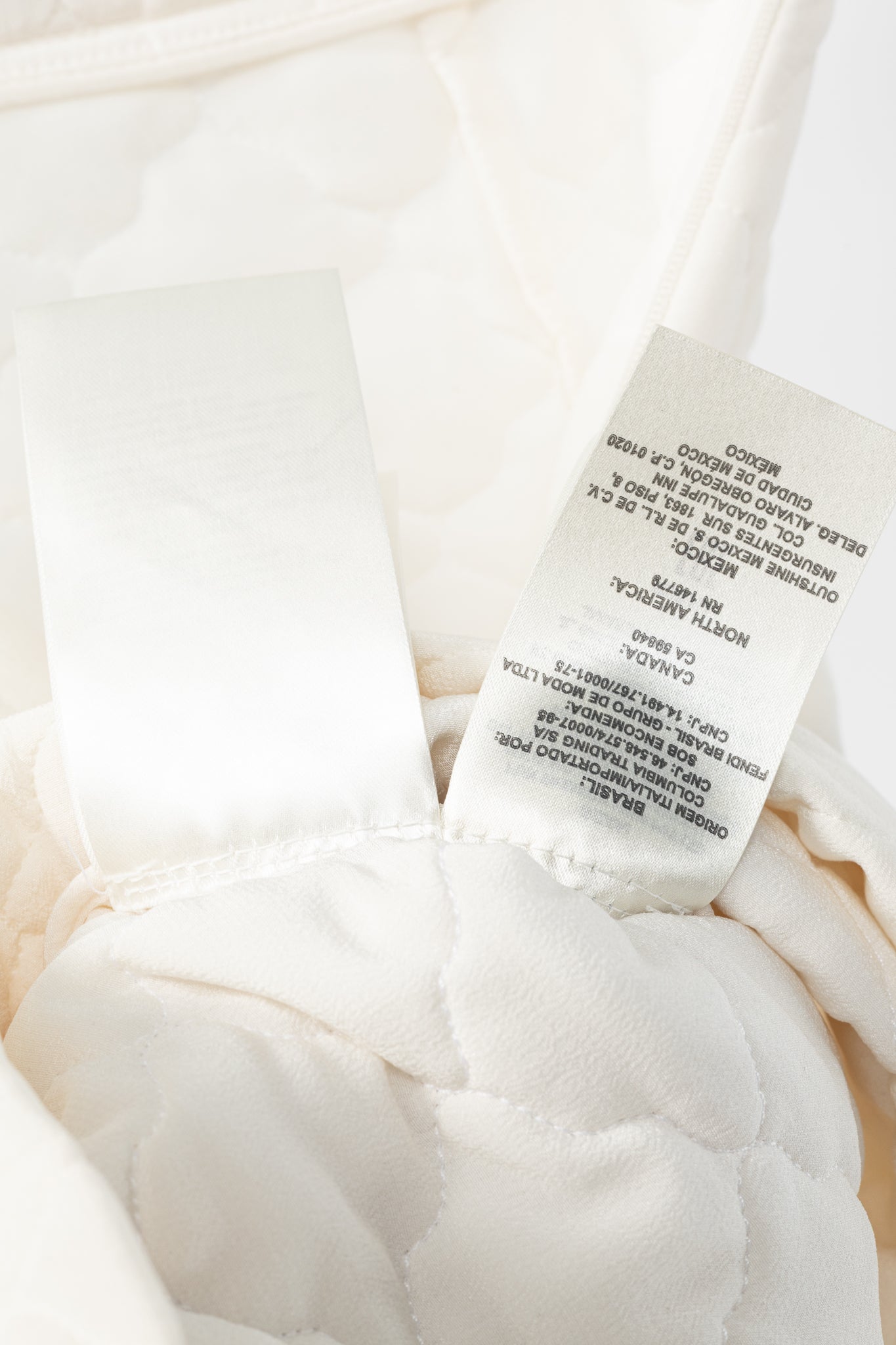 Fendi SS20 Runway Ivory Quilted Silk Crepe de Chine Mini Skirt