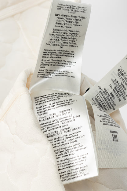 Fendi SS20 Runway Ivory Quilted Silk Crepe de Chine Mini Skirt