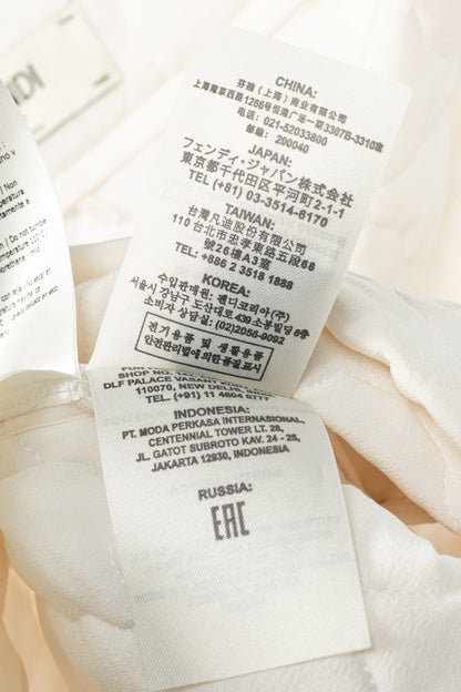 Fendi SS20 Runway Ivory Quilted Silk Crepe de Chine Mini Skirt