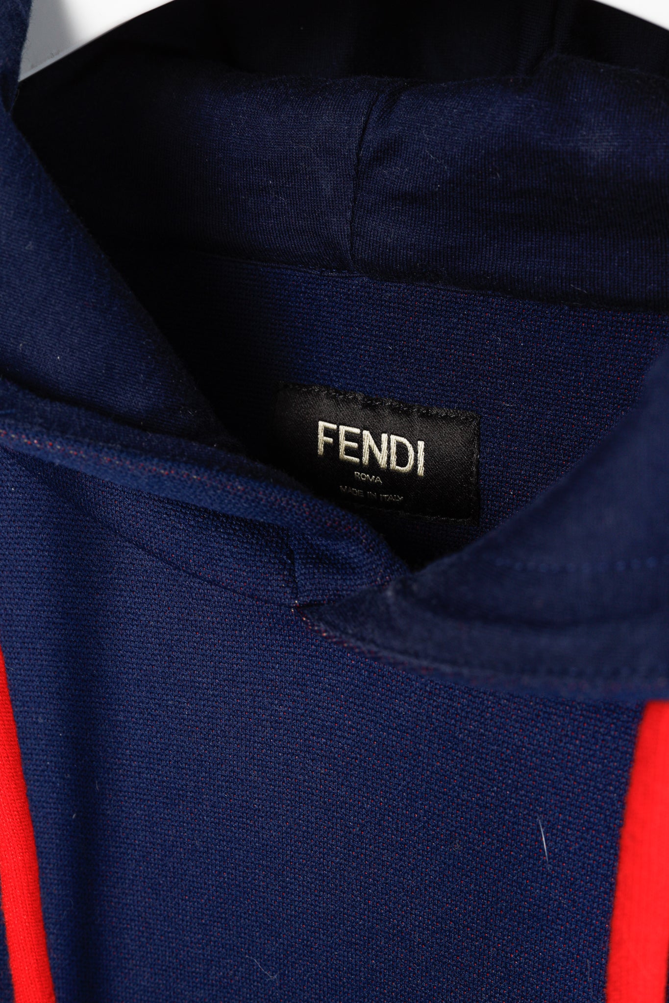Fendi x Fila Navy Cotton-Blend Logo Stripe Pullover Hoodie
