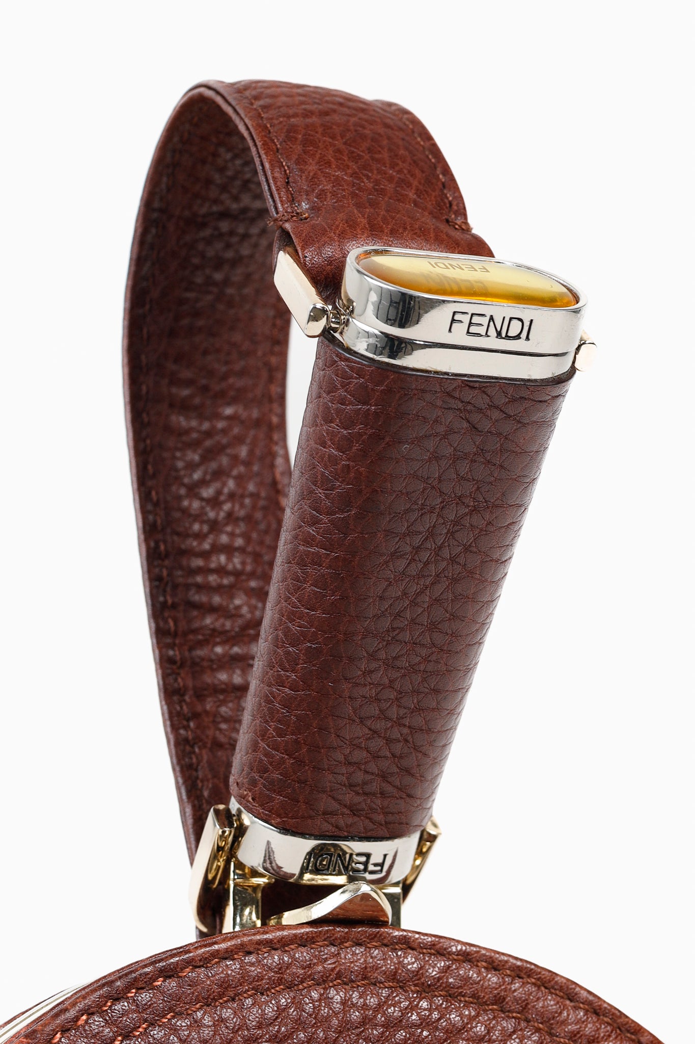Fendi Spy SS2005 Runway Brown Leather Pleated Clutch