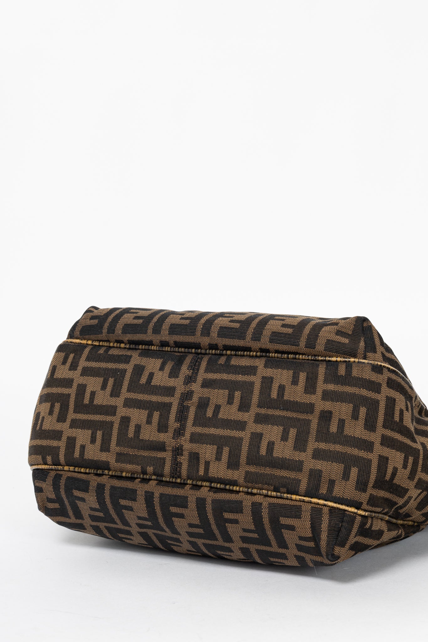 Fendi Chef Brown Zucca Canvas Leather-Trim Tote