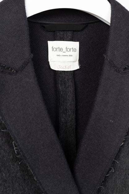 Forte Forte AW/16 Grey Wool & Alpaca Frayed-Hem Blazer
