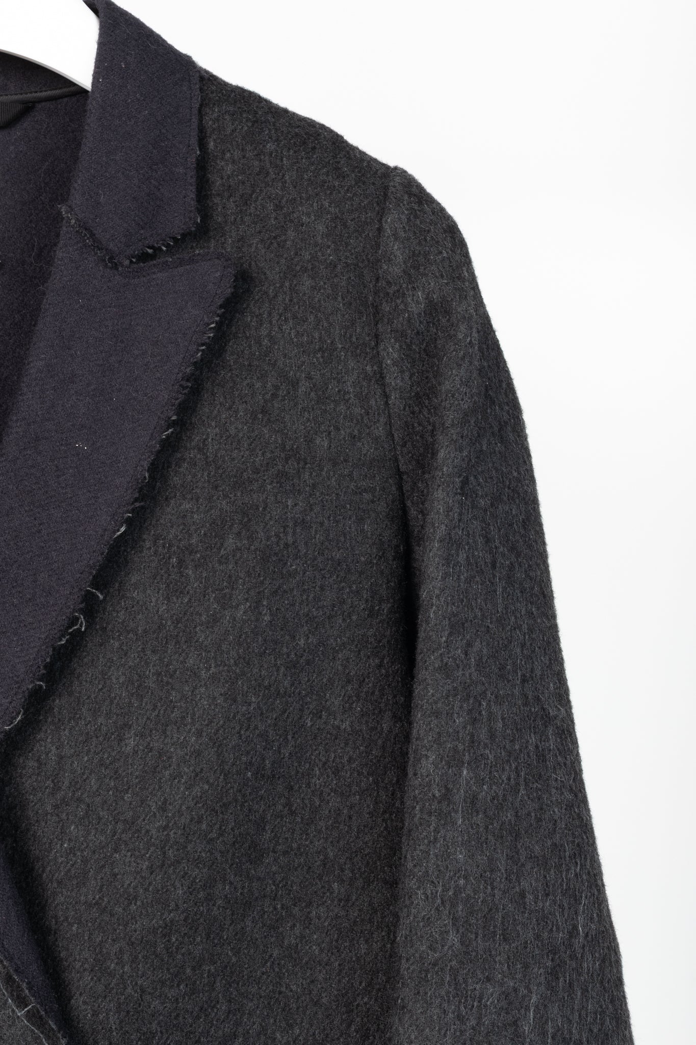Forte Forte AW/16 Grey Wool & Alpaca Frayed-Hem Blazer