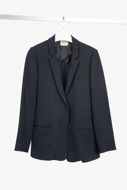 Forte Forte AW/14 Navy Wool-Blend Crepe Single-Breasted Blazer