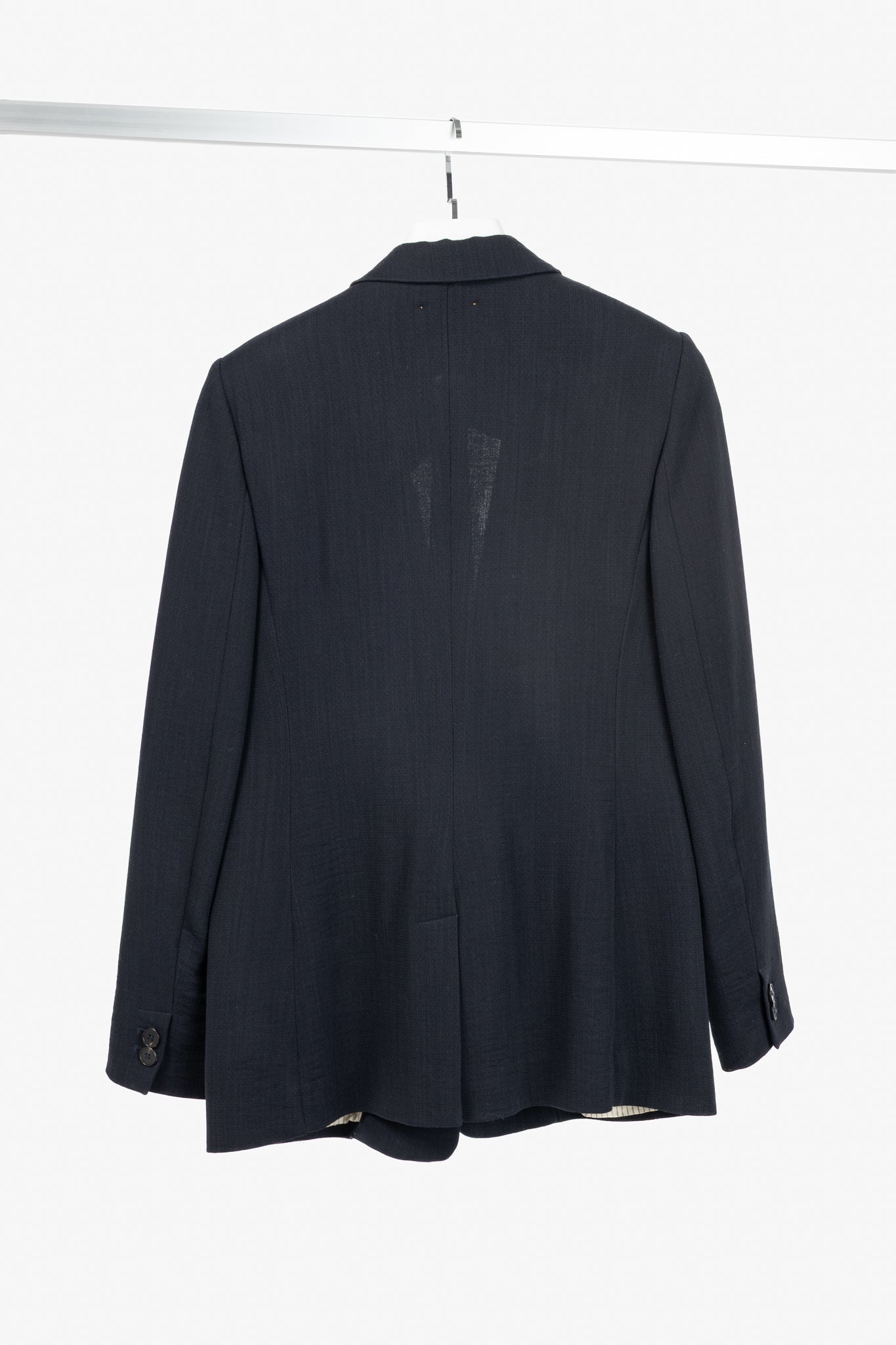 Forte Forte AW/14 Navy Wool-Blend Crepe Single-Breasted Blazer